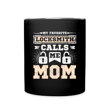 My favorite locksmith calls me mom - Full Colour Mug - black - Front