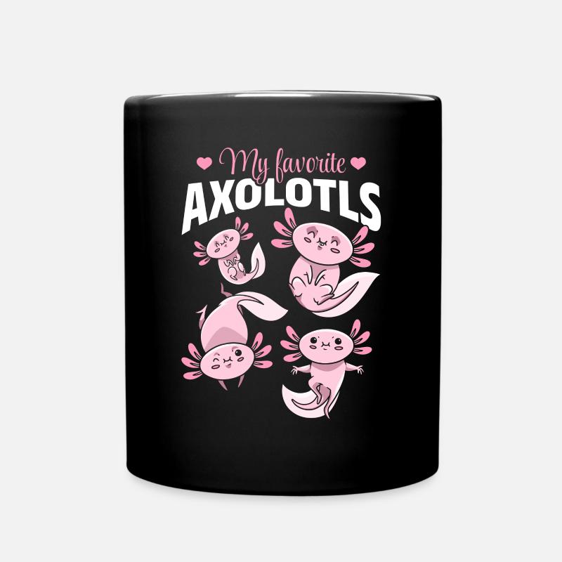 Kawaii Axolotls Cute Axolotls - Full Colour Mug - black