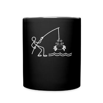 Funny Axolotl Stick Figure Axolotl Fishing - Tasse einfarbig - Schwarz - Vorne