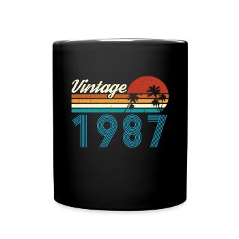 Vintage 1987 Vintage Geburtstag Retro Vintage - Tasse einfarbig - Schwarz - Vorne