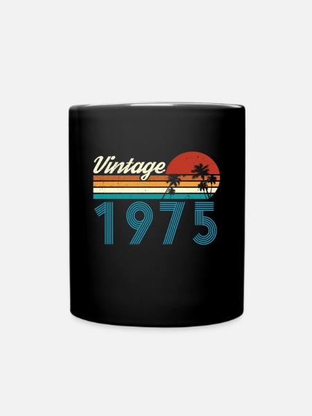 Vintage 1975 Vintage Anniversaire Rétro Vintage - Mug uni - noir