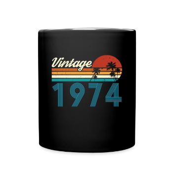 Vintage 1974 Vintage Anniversaire Rétro Vintage - Mug uni - noir - Devant