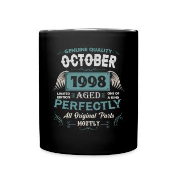 Oktober 1998 Vintage Geburtstag Geschenk - Tasse einfarbig - Schwarz - Vorne