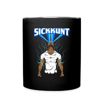 Workout Bodybuilding Fitnessstudio Gewichtheben - Tasse einfarbig - Schwarz - Vorne