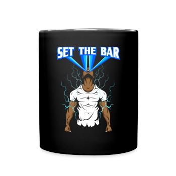Workout Bodybuilding Fitnessstudio Gewichtheben - Tasse einfarbig - Schwarz - Vorne