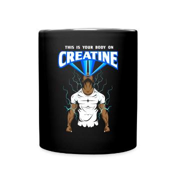 Workout Bodybuilding Fitnessstudio Gewichtheben - Tasse einfarbig - Schwarz - Vorne