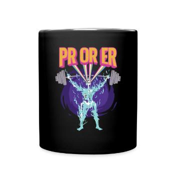Workout Bodybuilding Fitnessstudio Gewichtheben - Tasse einfarbig - Schwarz - Vorne