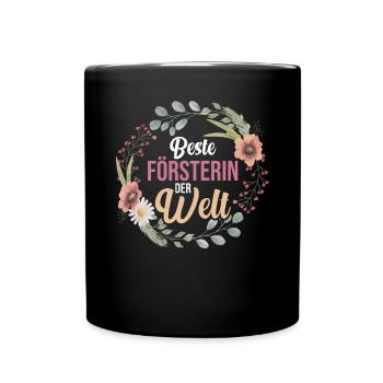 Waldarbeiter Holzfäller Waldarbeit Förster - Tasse einfarbig - Schwarz - Vorne