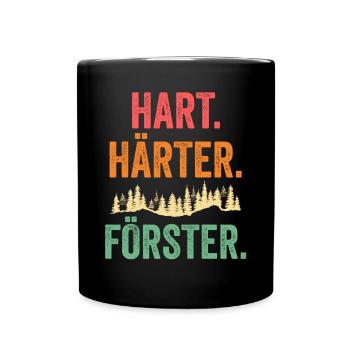 Waldarbeiter Holzfäller Waldarbeit Förster - Tasse einfarbig - Schwarz - Vorne