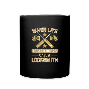 Quand la vie vous est fermée - Mug uni - noir - Devant