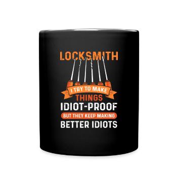 Retro Lock Picking, Serrurier - Mug uni - noir - Devant