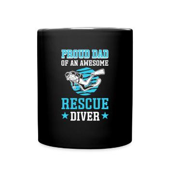 Fier père d’un grand plongeur de sauvetage. - Mug uni - noir - Devant