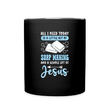 Jesus Und Die Seifenherstellung. Verseifung. - Tasse einfarbig - Schwarz - Vorne