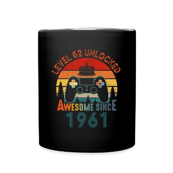 Level 62 Unlocked Awesome Since 1961 Funny Gamer - Full Colour Mug - black - Front