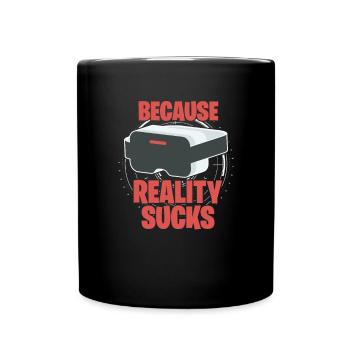 VR Virtual Reality - Tasse einfarbig - Schwarz - Vorne