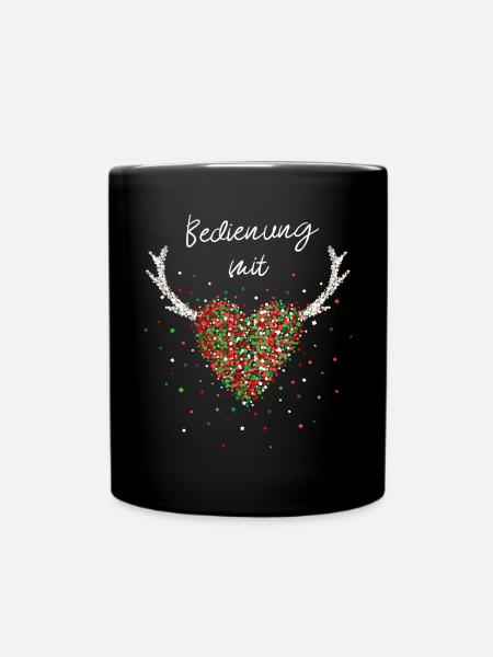 Bedienung Mit Herz Kellnerin Weihnachtsfeier X-Mas - Tasse einfarbig - Schwarz