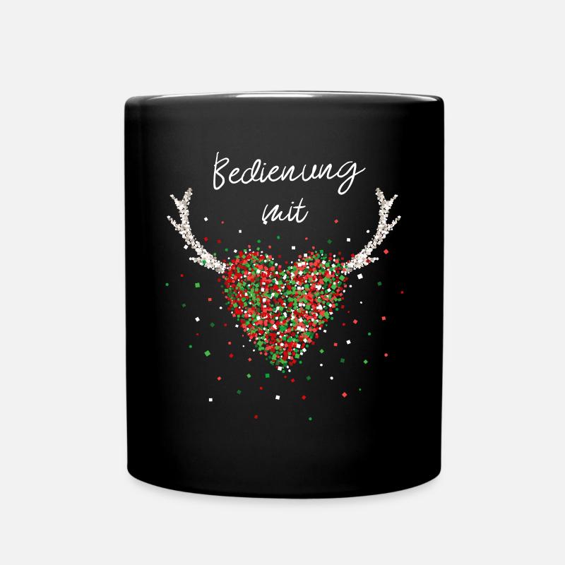 Bedienung Mit Herz Kellnerin Weihnachtsfeier X-Mas - Tasse einfarbig - Schwarz