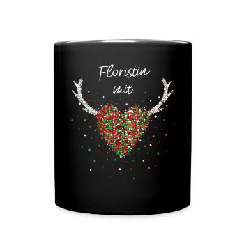 Floristin Mit Herz Floristik Weihnachtsfeier X-Mas - Tasse einfarbig - Schwarz - Vorne