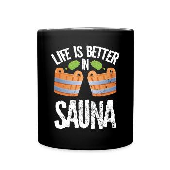 J’adore les saunas - Mug uni - noir - Devant