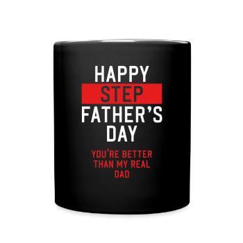 Alles Gute Zum Stiefvatertag - Tasse einfarbig - Schwarz - Vorne