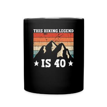Hiking 40th birthday Hikers 40 years outdoor - Full Colour Mug - black - Front