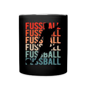 Fußball Fußballer Fußballverein Silhouette - Tasse einfarbig - Schwarz - Vorne