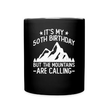 Wandern 50. Geburtstag Wanderer 50 Jahre Outdoor - Tasse einfarbig - Schwarz - Vorne