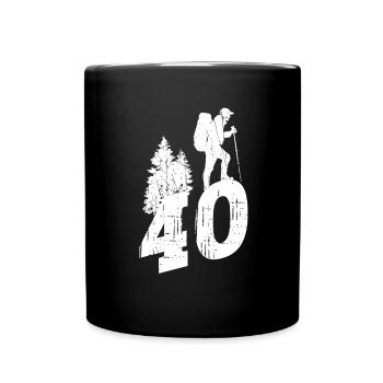 Hiking 40th birthday Hikers 40 years outdoor - Full Colour Mug - black - Front