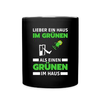 GEGEN GRÜNE T-SHIRT ANTI GRÜN BAERBOCK RAUS CDU - Tasse einfarbig - Schwarz - Vorne
