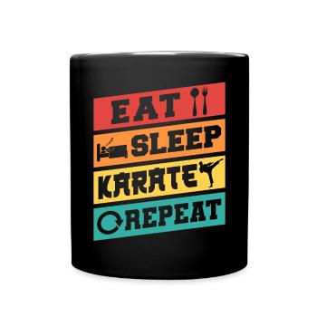 Karate Black Belt Gi Uniform Eat - Tasse einfarbig - Schwarz - Vorne