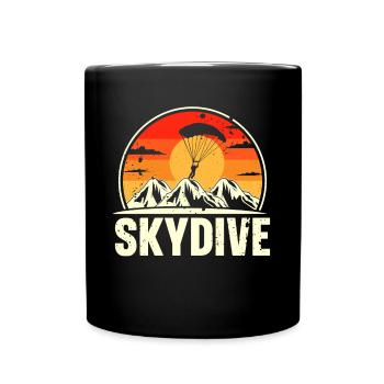 Skydiving Parachutists Parachute - Full Colour Mug - black - Front