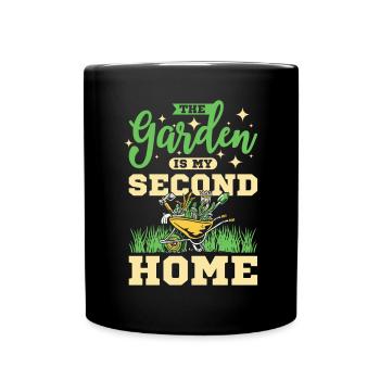 The garden is my second home - Tasse einfarbig - Schwarz - Vorne