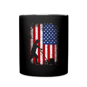 Usa american flag landscapers 4th of july - Tasse einfarbig - Schwarz - Vorne