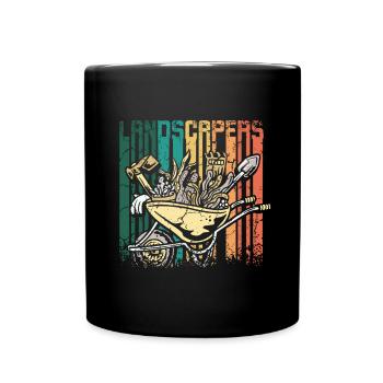 Retro Vintage Landscapers - Tasse einfarbig - Schwarz - Vorne