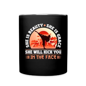 Karate Black Belt Gi Uniform Girl - Tasse einfarbig - Schwarz - Vorne