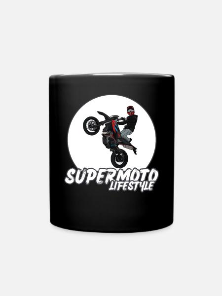 Supermoto / Supermotard / Supermoto Wheelie Biker - Mug uni - noir