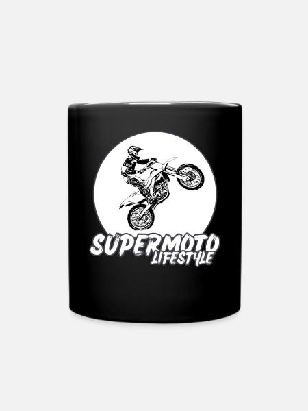 Supermoto / Supermotard / Supermoto Wheelie Biker - Mug uni - noir