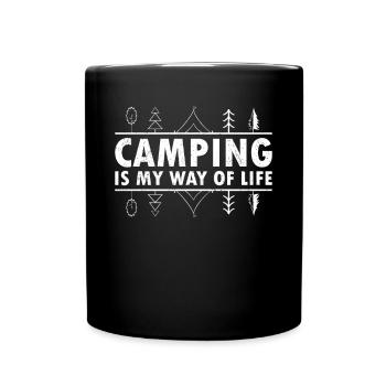 Le camping est mon mode de vie camping-car en plein air - Mug uni - noir - Devant