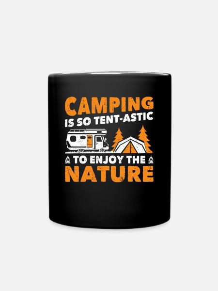 Camping Is Tent-astic To Enjoy The Nature Camper - Full Colour Mug - black