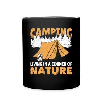 Camping Outdoor Corner Of Nature Camping-car extérieur - Mug uni - noir - Devant