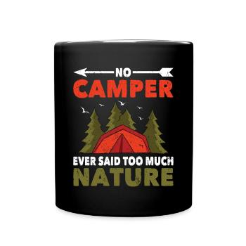 Camping en plein air Pas de camping-car a dit trop de nature - Mug uni - noir - Devant