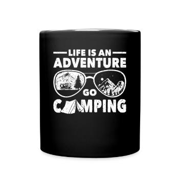 Camper Outdoor Life Is An Adventure Go Camping - Full Colour Mug - black - Front