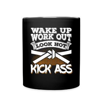 Karate Black Belt Gi Uniform Wake - Tasse einfarbig - Schwarz - Vorne