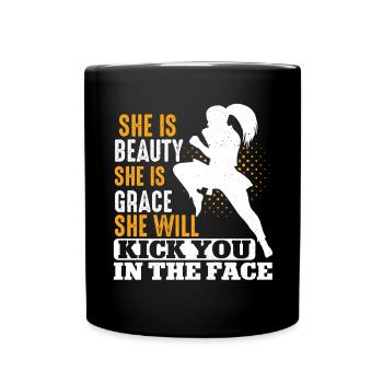 Karate Black Belt Gi Uniform Girl - Tasse einfarbig - Schwarz - Vorne