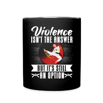 Karate Black Belt Gi Uniform - Tasse einfarbig - Schwarz - Vorne