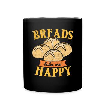 Bread Baking Baker Bakery Sourdough - Full Colour Mug - black - Front