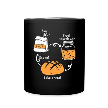 Bread Baking Baker Bakery Sourdough - Full Colour Mug - black - Front