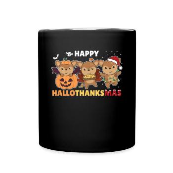 Joyeux Hallothanksmas Cerf cerf de Noël - Mug uni - noir - Devant