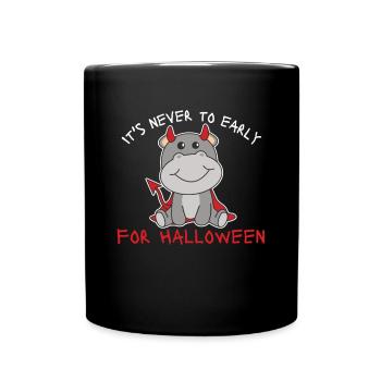 Hippo il n’est jamais trop tôt pour le diable d’Halloween - Mug uni - noir - Devant