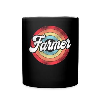Farming Farmer Retro Vintage - Tasse einfarbig - Schwarz - Vorne